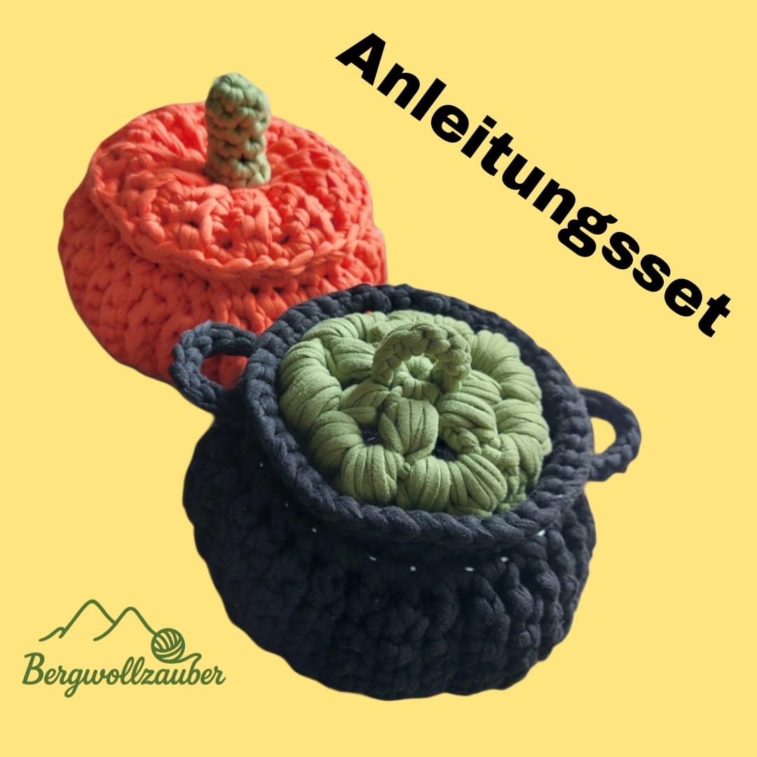 Anleitungsset Körbchen Kürbiszauberchen und Kleines Hexenglück